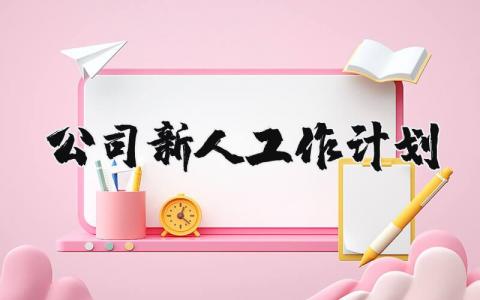 公司新人工作计划范文 新人的工作规划与展望 (3篇)