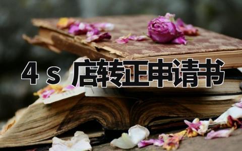 4s店转正申请书范文 4s店试用期转正申请书 (3篇)