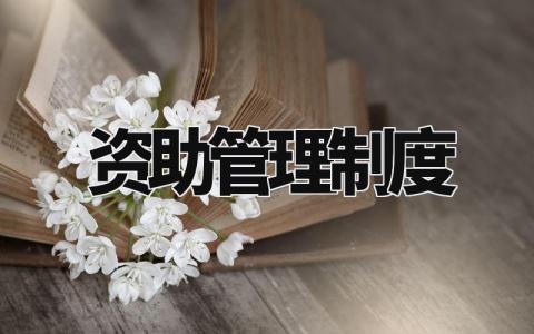 资助管理制度范文 资助管理制度模板 (18篇)