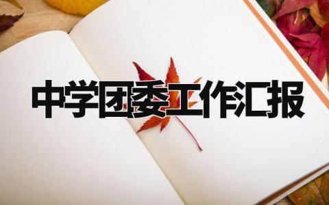 中学团委工作汇报 中学团委述职报告范文 (13篇)