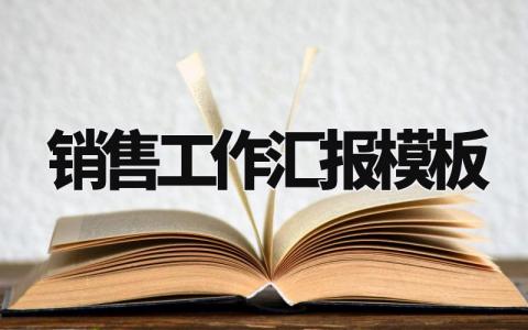 销售工作汇报模板 销售人员的工作总结报告合集