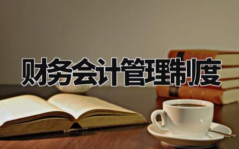 财务会计管理制度 财务会计管理实施细则最新 (8篇)