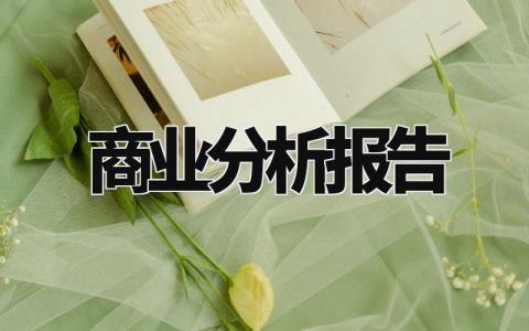 商业分析报告 商业调研报告内容 (4篇)