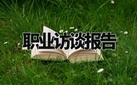 职业访谈报告精选范文 职业访谈总结汇报模板