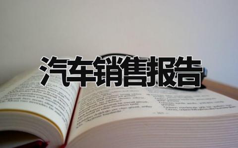汽车销售报告精选范文 汽车销售总结汇报模板