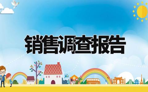 销售调查报告精选范文 销售调查总结汇报模板