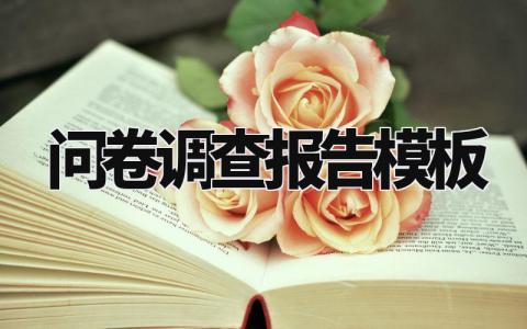问卷调查报告模板汇总 问卷调查研究总结报告范文大全