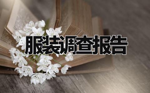 服装调查报告精选范文 服装行业调查总结报告模板