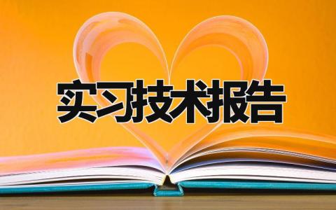 实习技术报告范文 实习技术总结汇报模板大全