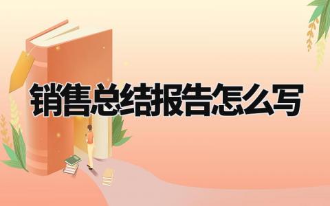 销售总结报告怎么写 销售工作总结汇报精选范文