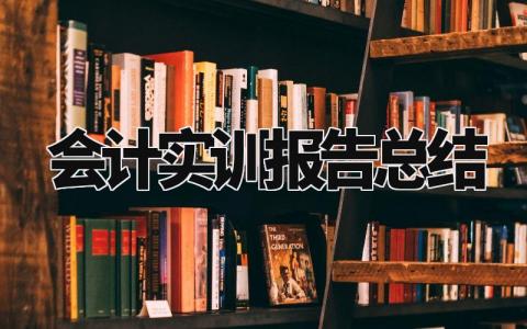 会计实训报告总结精选范文 会计实训总结汇报通用模板
