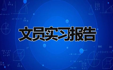 文员实习报告精选范文 文员个人实习总结报告模板