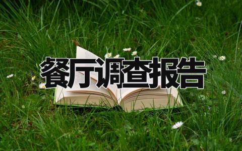 餐厅调查报告精选范文 餐厅调查总结汇报模板