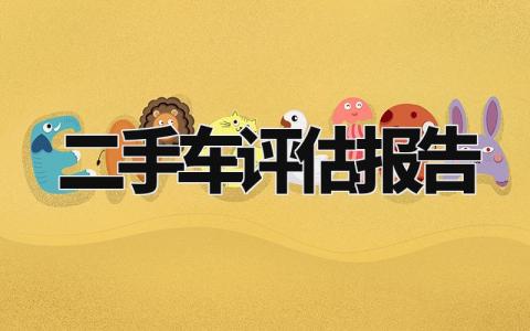 二手车评估报告汇总 二手车评估分析汇报模板