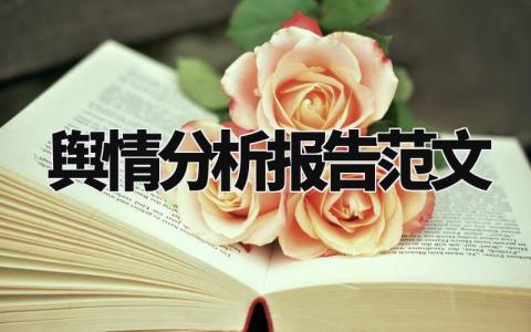 舆情分析报告范文 舆情风险排查情况报告 (5篇)