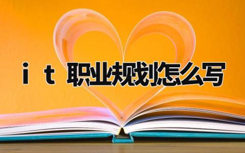 it职业规划怎么写 计算机应用职业生涯规划 (3篇)