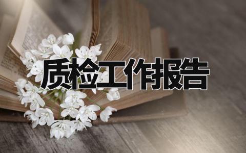 质检工作报告模板范文 质检员工作报告怎么写