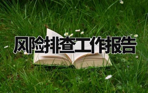 风险排查工作报告模板 风险排查工作报告总结
