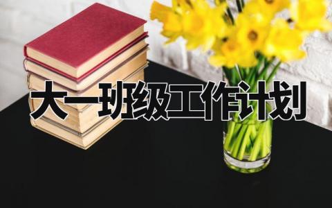 大一班级工作计划 带大一新生的带班工作计划 (3篇)