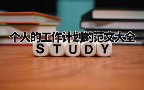 个人的工作计划的范文大全合集 个人工作计划范文简短