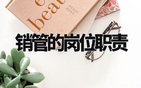 销管的岗位职责内容 销管岗位职责模板