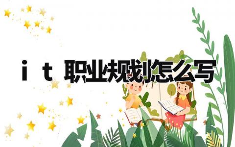 it职业规划怎么写 it行业职业规划报告精选范文