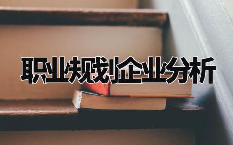 职业规划企业分析范文简短 职业规划企业分析精选示例