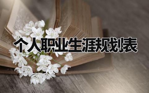个人职业生涯规划表安排 个人职业生涯规划怎么写