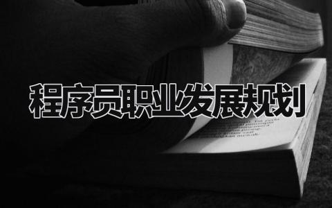 程序员职业发展规划范文 程序员个人职业生涯规划书模板