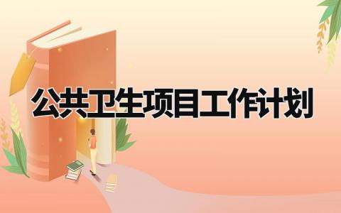 公共卫生项目工作计划怎么写 公共卫生项目进展工作情况汇报