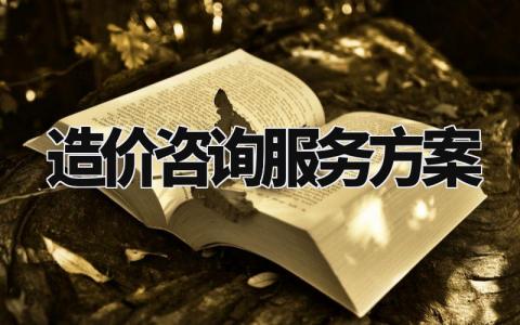 造价咨询服务方案设计模板 关于造价咨询的服务方案
