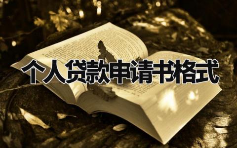 个人贷款申请书格式范本 个人贷款申请书格式模板