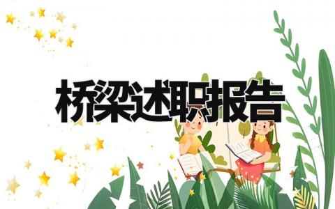 桥梁述职报告总结精选 桥梁个人工作总结报告
