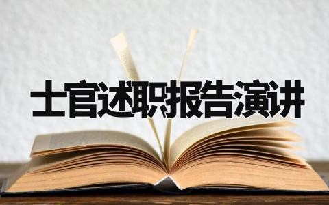 士官述职报告演讲范本参考 士官的述职报告范文2024最新