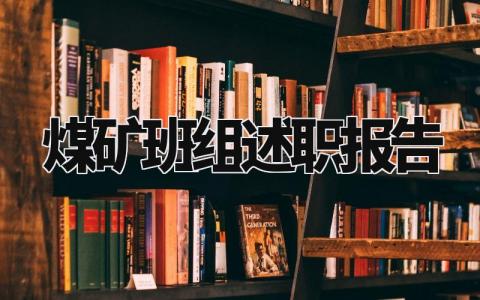 煤矿班组述职报告怎么写 煤矿班组个人述职总结