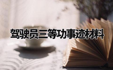 驾驶员三等功事迹材料范文 驾驶员三等功事迹材料模板 (4篇)