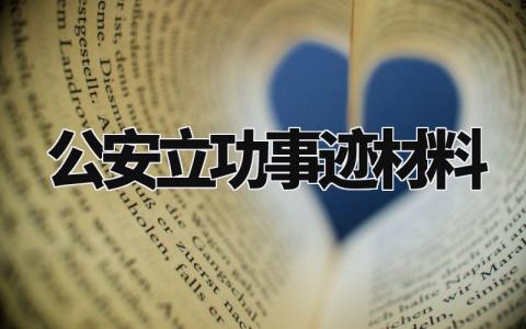 公安立功事迹材料范文 公安立功材料怎么写 (13篇)