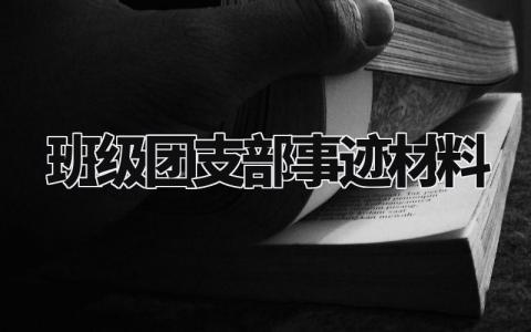 班级团支部事迹材料有哪些 优秀班级团支部事迹材料怎么写