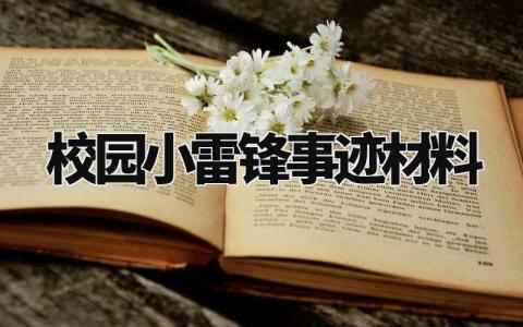 校园小雷锋事迹材料怎么写 关于校园小雷锋的事迹材料