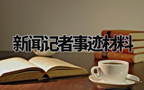 新闻记者事迹材料素材 新闻记者事迹材料模板 (7篇)