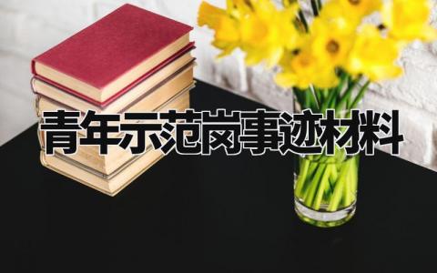 青年示范岗事迹材料范文 青年示范岗事迹材料书模板 (9篇)
