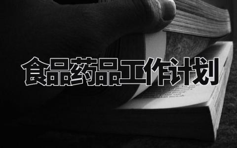 食品药品工作计划范文 食品药品工作计划表 (10篇)