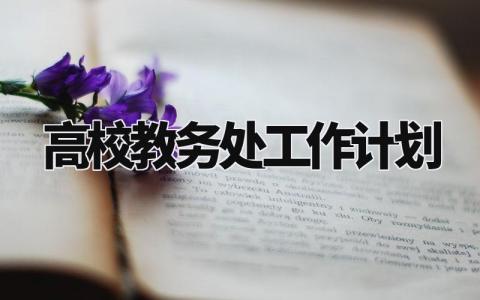 高校教务处工作计划范文 高校教务处工作计划和目标 (12篇)