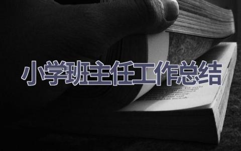 2023小学班主任工作总结范文(15篇）