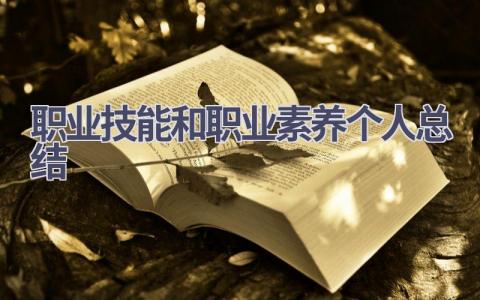 职业技能和职业素养个人总结范文(11篇）