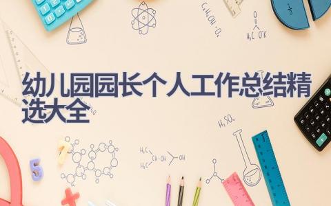 幼儿园园长个人工作总结精选大全范文(11篇）