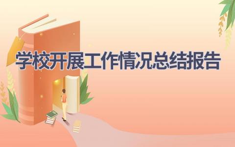 学校开展工作情况总结报告范文(11篇）