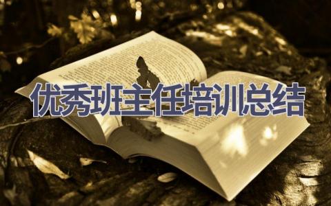 优秀班主任培训总结范文(13篇）