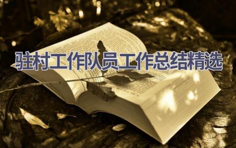 驻村工作队员工作总结精选范文(7篇）