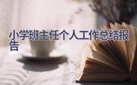 小学班主任个人工作总结报告范文(18篇）